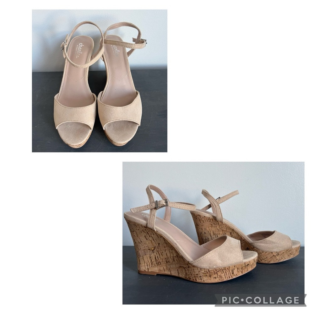 Charles David Tan Suede Wedge size 8